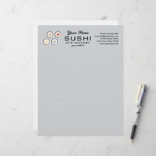 Papel timbrado de restaurante de sushi moderno com