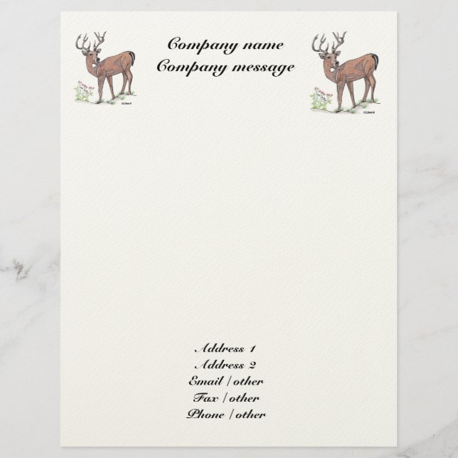 Papel Timbrado " Deer 1 " Letthead (Frente)