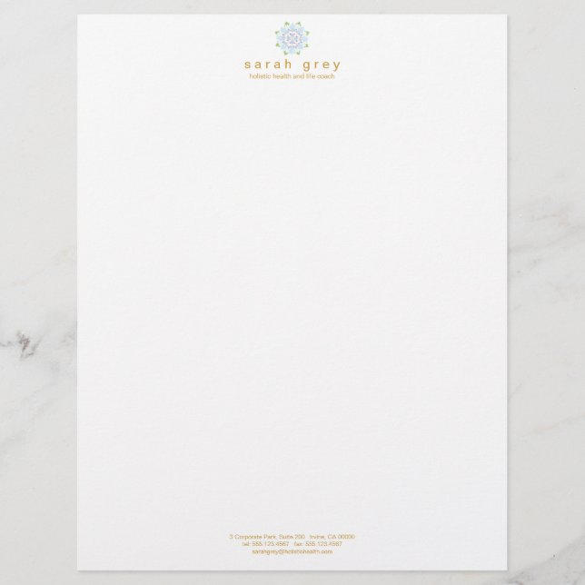 Papel Timbrado Delicar Blue Lotus Wellness e Health Letterhead (Frente)