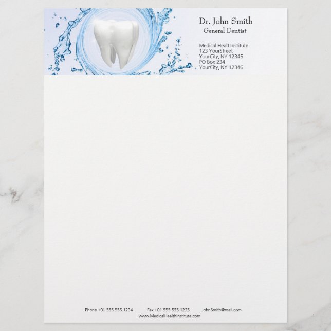 Papel Timbrado Dentista Dental Dental Tooth Professional (Frente)