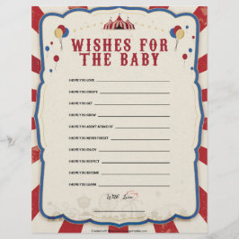 Papel Timbrado Desejos Para O Bebê [Tema Do Circo]