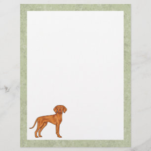 Papel Timbrado Desenho de cachorro apontador fofo Vizsla Húngaro