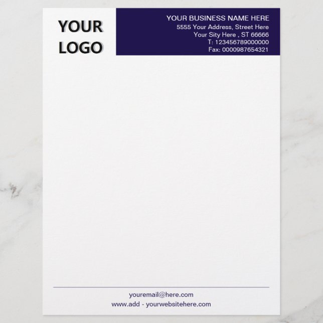Papel Timbrado Design A Sua Própria Cor Personalizada Letterhead (Frente)