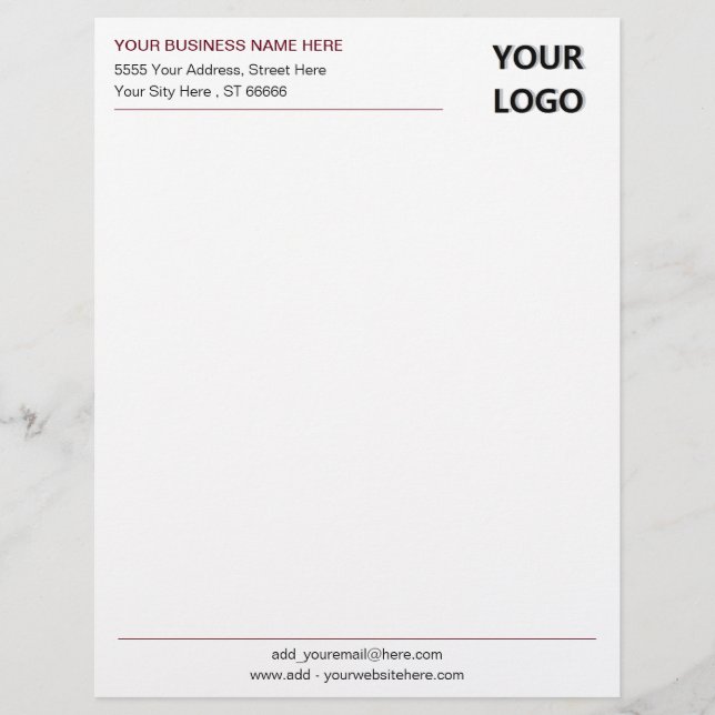 Papel Timbrado Design da sua própria Modelo Letterhead (Frente)