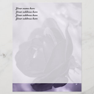 Papel Timbrado Design de Letra com Rosa Roxa