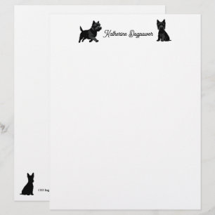 Papel Timbrado Design de Silhuetas de Animais Fofos - Cães 1