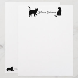 Papel Timbrado Design de Silhuetas de Animais Fofos - Gatos 1