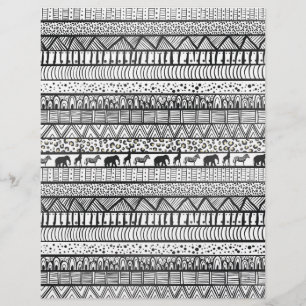 Papel Timbrado Design de Tendência de Padrão Africano Tribal Ne