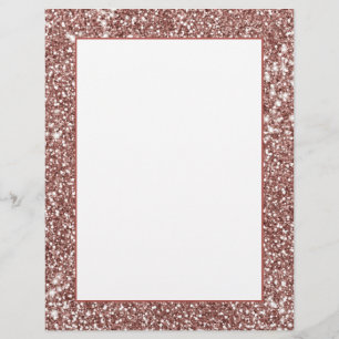 Papel Timbrado Design de textura de brilho em ouro rosa falso