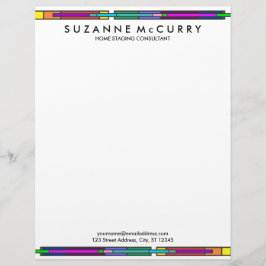 Papel Timbrado Design de vidro colorido