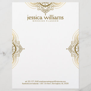 Papel Timbrado Design Geométrico Dourado de rendas do Ornamentado
