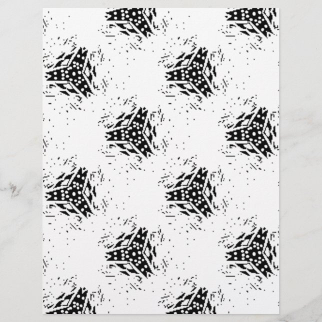 Papel Timbrado | Design Geométrico Moderno Preto (Frente)