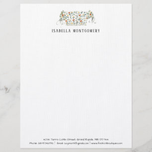 Papel Timbrado Design Letterhead de Moda de Aquarela Personalizad