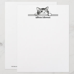Papel Timbrado Design Minimalista de Gatinho Fofo - GATO 2