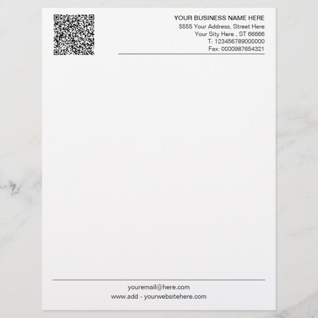 Papel Timbrado Design Personalizado Sua Própria Margem de Código  (Frente)