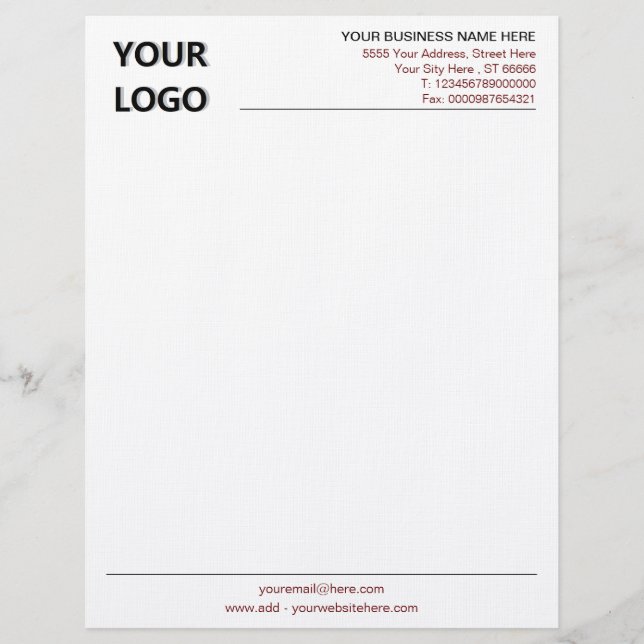 Papel Timbrado Design profissional - Modelo Letterhead (Frente)