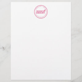 Papel Timbrado Design rosa Letterhead de Natal Personalizado