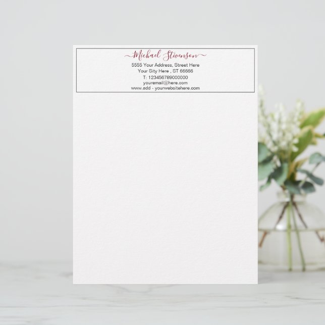 Papel Timbrado Design seu próprio Modelo alfanumérico personaliza (Em pé/Frente)