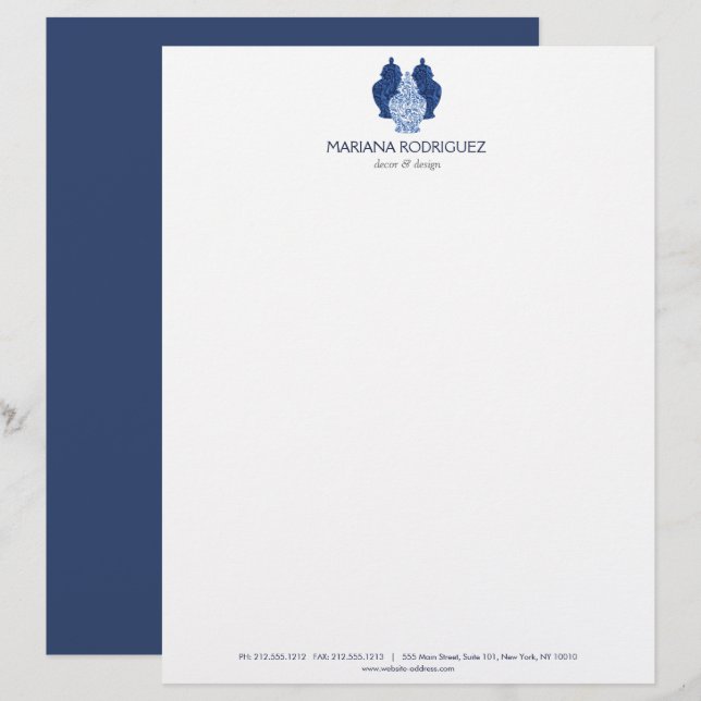 Papel Timbrado Designer de Logotipo Elegante de Potência de Jars  (Frente/Verso)