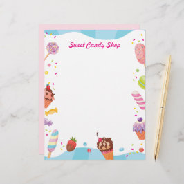 Papel Timbrado Desserts and Candies Letterhead
