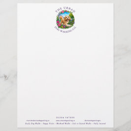 Papel Timbrado Dia de Cuidados para Cães Passeador Logotipo Carta