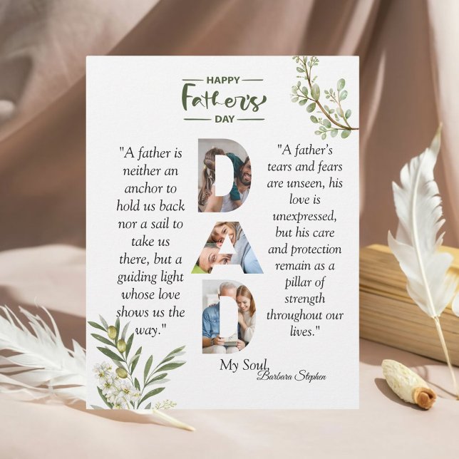 Papel Timbrado Dia de os pais Feliz do Branch Olive (Celebrate Dad with an olive branch of gratitude and admiration.)