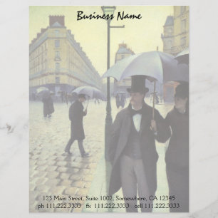 Papel Timbrado Dia Rainy da Rua Paris por Gustave Caillebotte