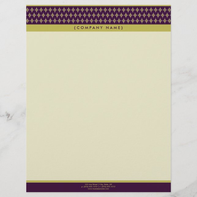 Papel Timbrado Diamantes Divinos (roxo) - Cabeça Letterhead Perso (Frente)