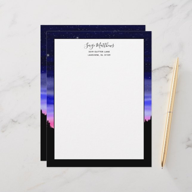 Papel Timbrado Diamond Night Letterhead (Frente/Verso In Situ)