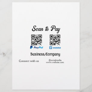 Papel Timbrado Digitalize para pagar código q r paypal venmo adic