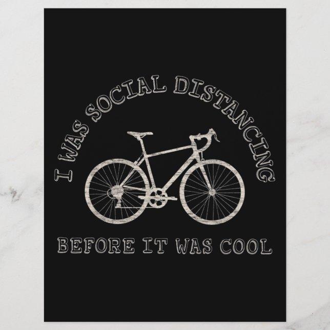 Papel Timbrado Distância social da bicicleta de bicicleta de bici (Frente)