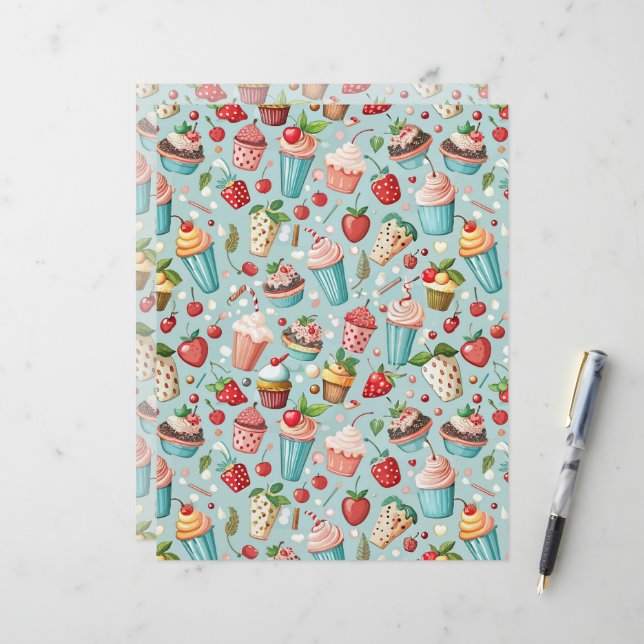 Papel Timbrado Diversão com Sorvete (Frente/Verso In Situ)