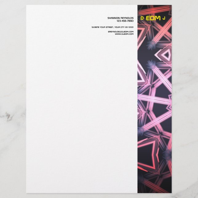 Papel Timbrado DJ EDM Letterhead (Frente)