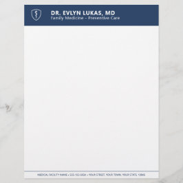 Papel Timbrado Doctor Medical Navy Blue Minimalist
