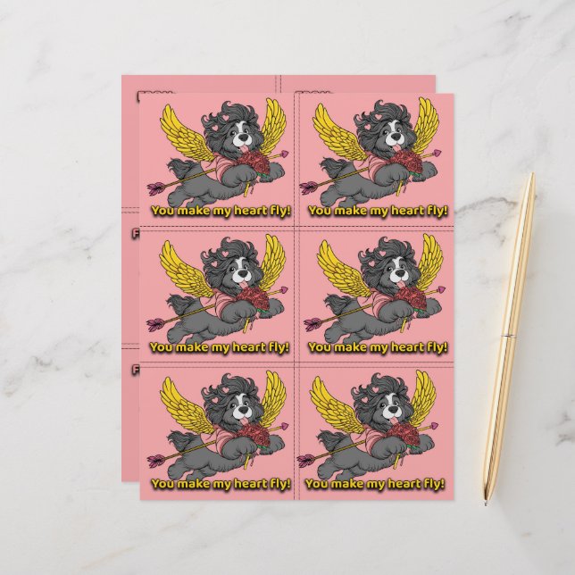 Papel Timbrado Dog Puppy Classroom Valentine Sheets (Frente/Verso In Situ)