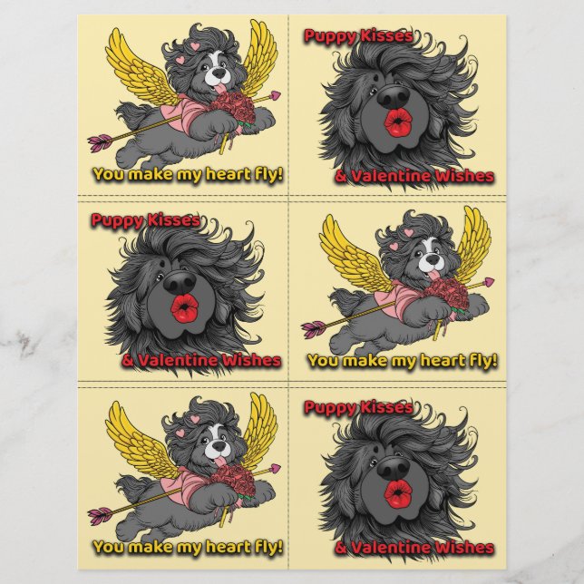 Papel Timbrado Dog Puppy Classroom Valentine Sheets (Frente)