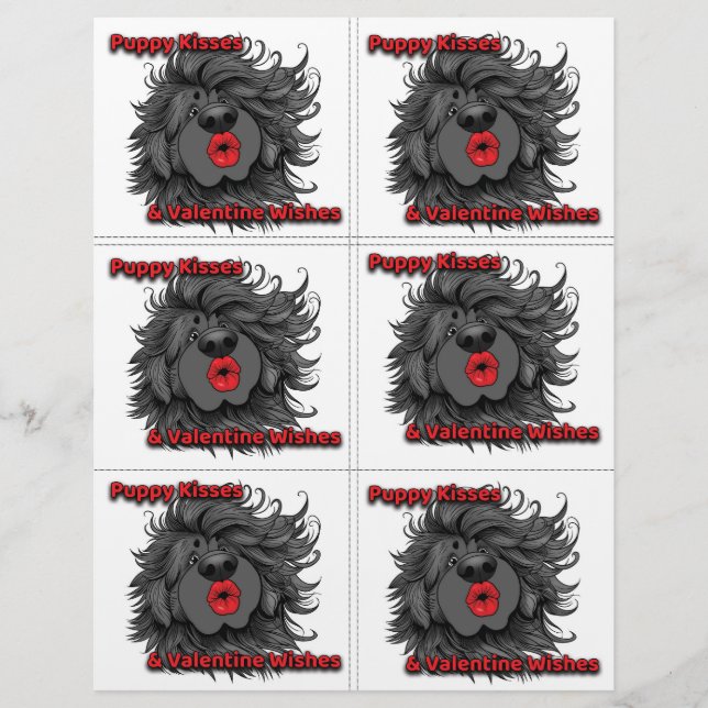 Papel Timbrado Dog Puppy Classroom Valentine Sheets (Frente)