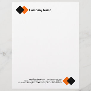Papel Timbrado Dois diamantes - preto e laranja