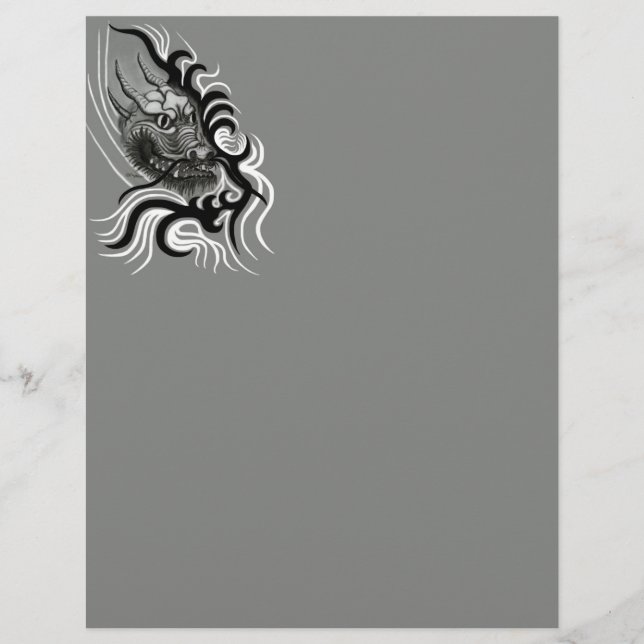 Papel Timbrado Dragão da China em Tattoostyle (Frente)