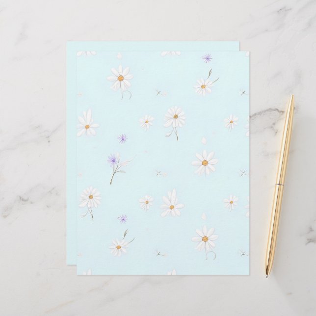 Papel Timbrado Dreamy Mint Meadow (Frente/Verso In Situ)