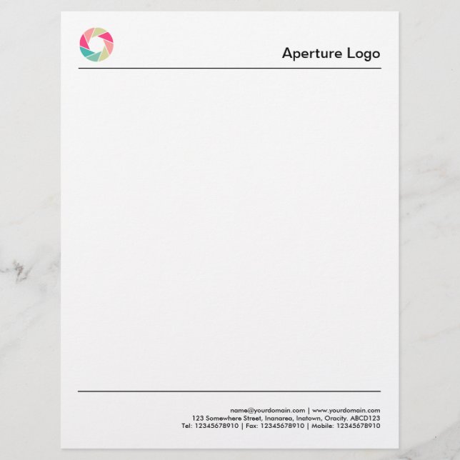 Papel Timbrado Duas Linhas - Logotipo Colorido da Abertura (Frente)