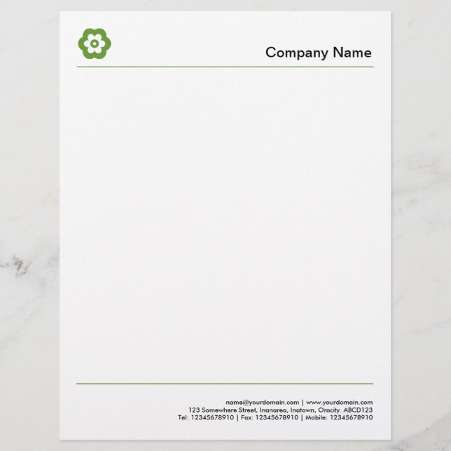 Papel Timbrado Duas Linhas - Verde Abacate (Frente)