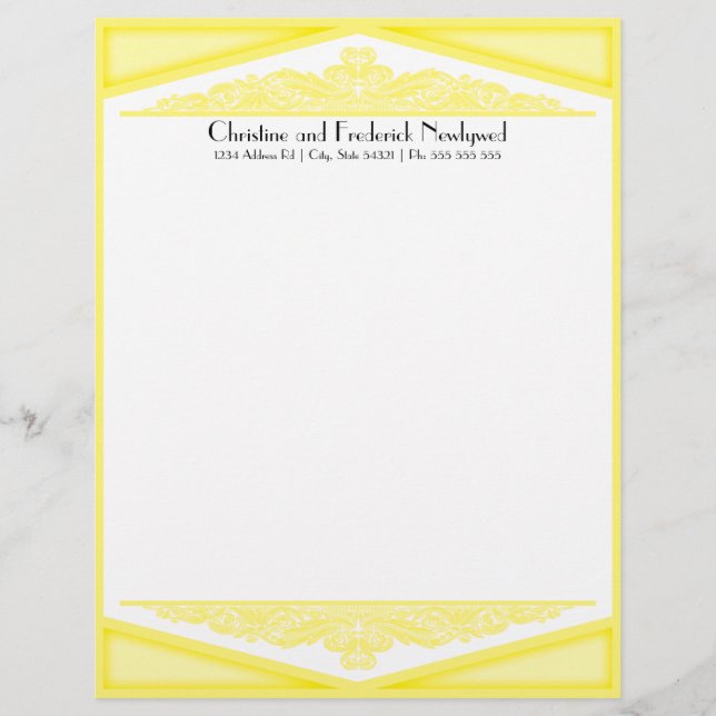 Papel Timbrado Dusky Yellow Vintage, timbrado (Frente)