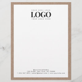 Papel Timbrado Earthy Kraft adiciona seu texto de logotipo comerc