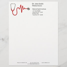Papel Timbrado ECG Wave EKG Cardiopatias Estetoscópio Médico