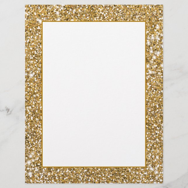 Papel Timbrado Efeito de Textura de Brilho Amarelo Dourado Falso  (Frente)