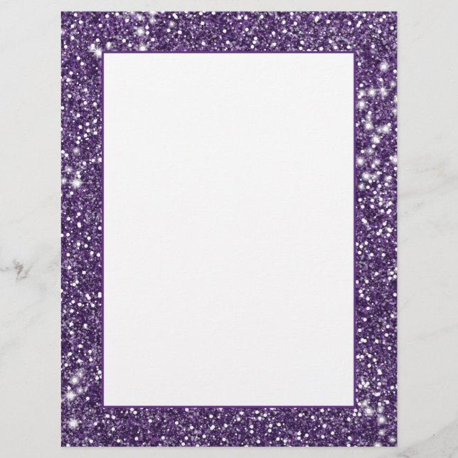 Papel Timbrado Efeito de Textura de Brilho Roxo Falso (Frente)