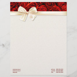 Papel Timbrado Elegância de rosa vermelha 2 - Personalizar