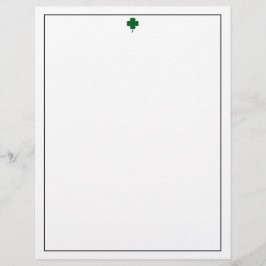 Papel Timbrado Elegant 4 Leaf Clover Letterhead Stylish Paper