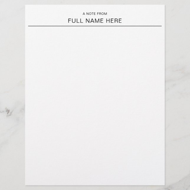Papel Timbrado Elegant A Note From You Personalized Letterhead (Frente)